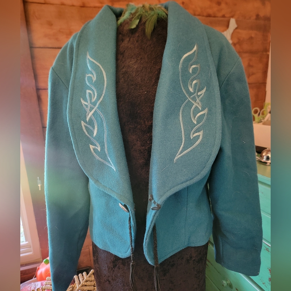 Embroidered Teal Jacket